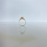 Anillo Solitario 1.95gr / T6 / Hoja Circones Blancos Oro Amarillo &