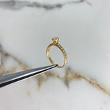 Anillo Solitario 2.15gr / T6 / Circones Blancos Oro Amarillo &