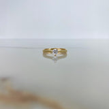 Anillo Solitario 1.85gr / T6 3/4 / Liso Circon Blanco Oro Amarillo &