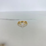 Anillo Solitario 1.85gr / T6 3/4 / Liso Circon Blanco Oro Amarillo &