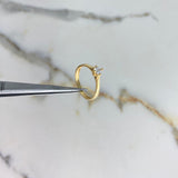Anillo Solitario 1.85gr / T6 3/4 / Liso Circon Blanco Oro Amarillo &
