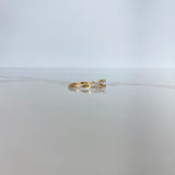 Anillo Linea Invertida 1.6gr / T6 / Solitario Circones Blancos Oro Amarillo &