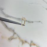 Anillo Linea Invertida 1.6gr / T6 / Solitario Circones Blancos Oro Amarillo &