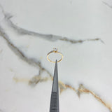 Anillo Linea Invertida 1.6gr / T6 / Solitario Circones Blancos Oro Amarillo &
