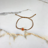 Pulsera Caqui Oscuro Aro Bola 0.35gr / Oro Amarillo &
