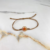 Pulsera Caqui Oscuro Aro Bola 0.35gr / Oro Amarillo &