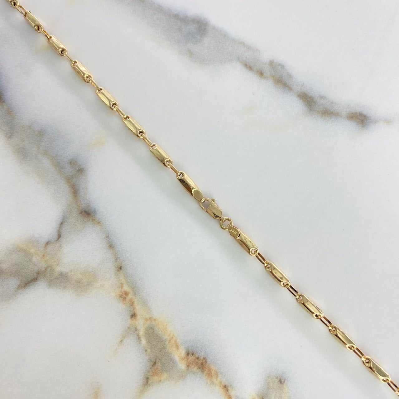 Cadena Rustico Espiga 10.30gr / 60cm / Barril Liso Oro Amarillo &