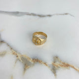 Anillo Sello Ancla 2.75gr / T9 / Circones Blancos Dos Oros Amarillo Blanco &