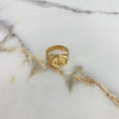 Anillo Sello Ancla 2.75gr / T9 / Circones Blancos Dos Oros Amarillo Blanco &