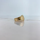 Anillo Sello Ancla 2.75gr / T9 / Circones Blancos Dos Oros Amarillo Blanco &