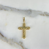 Dije Cruz Cristo 2.15gr / 4cm / Troquelado Oro Amarillo &