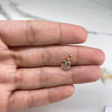 Dije Buho 0.45gr / 1.3cm / Circones Blancos Verdes Oro Rosa &