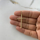 Dije Cruz  1.25gr / 4.5cm / Baston Liso Oro Amarillo &