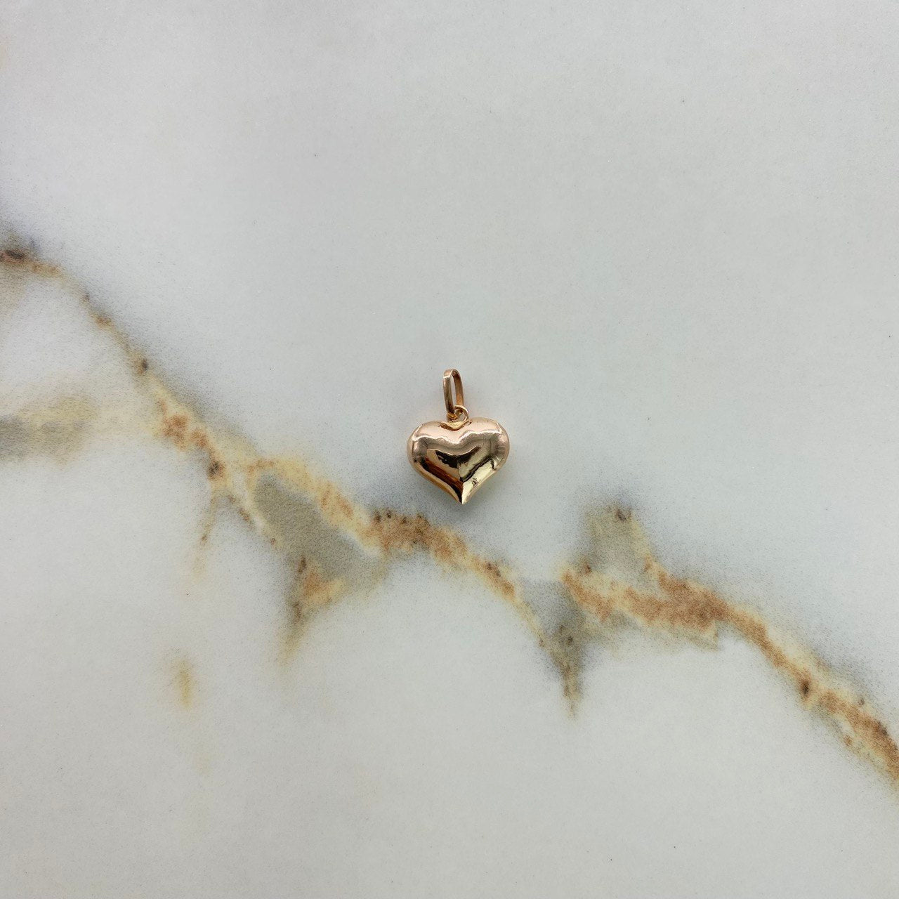 Dije Corazon Soplado 0.55gr / 1.5cm / Liso Oro Rosa &