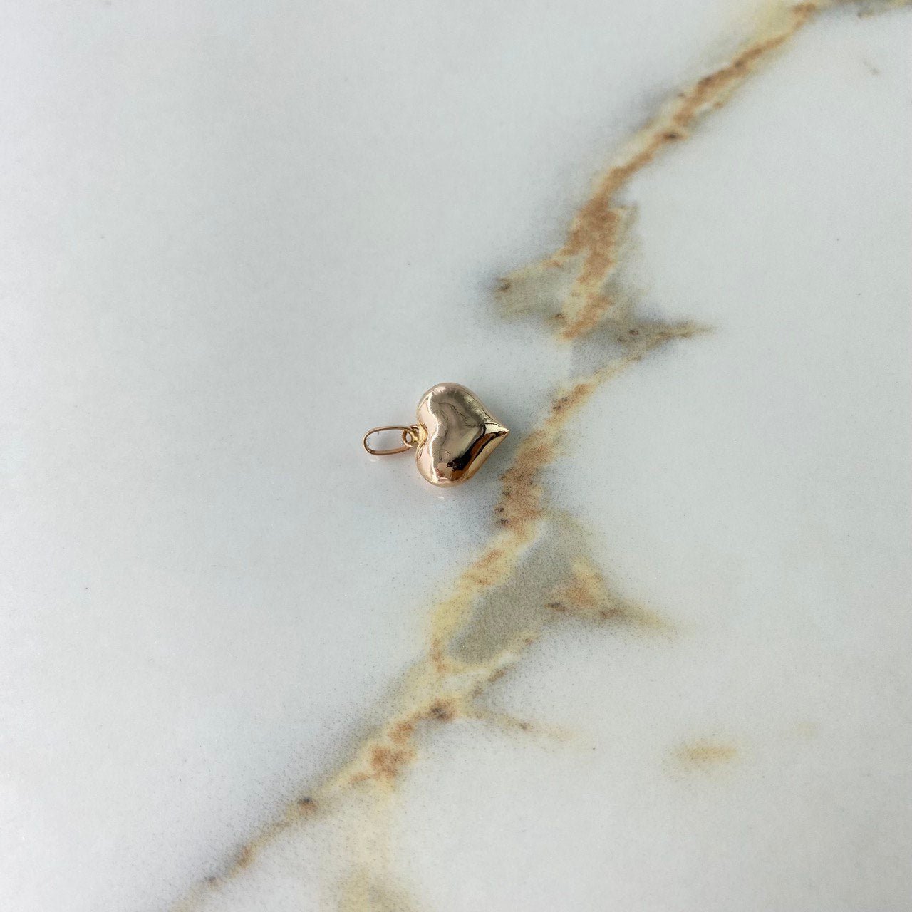 Dije Corazon Soplado 0.55gr / 1.5cm / Liso Oro Rosa &