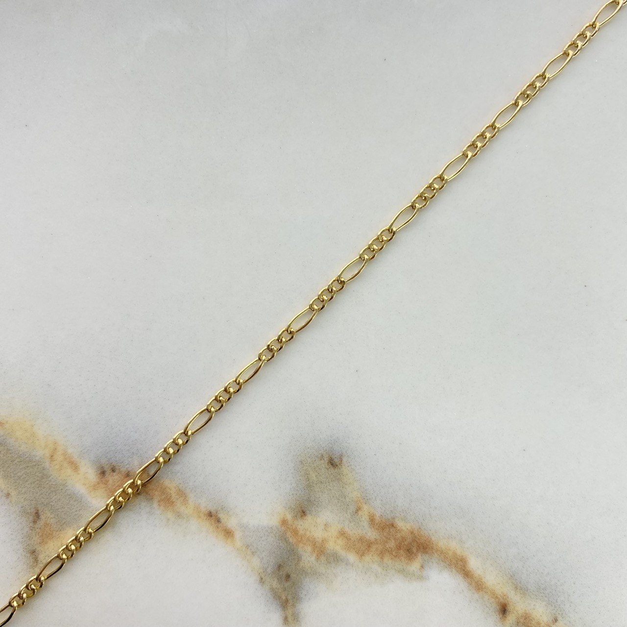 Cadena Figaro 2.5gr / 60cm / 1.85mm Oro Amarillo +1 &