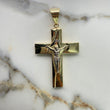 Dije Cruz Cristo 10gr / 8.3cm / Troquelado Dos Oros Amarillo Blanco $