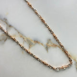 Cadena Rustica Granada 75.35gr / 70cm / 4.65mm Dos Oros Blanco Rosa $