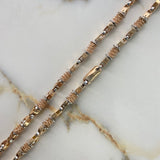 Cadena Rustica Resorte 107.45gr / 70cm / 7.2mm Dos Oros Blanco Rosa $