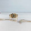 Anillo Placa 3.65gr / T7 1/4 / Circones Verdes Blancos Oro Amarillo $