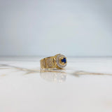 Anillo Disco 9.35gr / T10 3/4 / Circones Blancos Azul Dos Oros Amarillo Blanco (Oferta) &