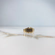 Anillo Placa 3.4gr / T7 1/2 / Circones Negros Oro Amarillo &