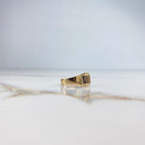 Anillo Placa 3.4gr / T7 1/2 / Circones Negros Oro Amarillo &