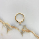 Anillo Solitario Churumbela 1.75gr / T6 1/4 / Circones Blancos Oro Amarillo &