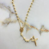 Rosario Virgen Milagrosa 12.4gr / 55cm / 4mm Diamantada Oro Amarillo &