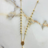 Rosario Virgen Milagrosa 12.4gr / 55cm / 4mm Diamantada Oro Amarillo &