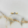 Anillo Solitario 1gr / T7 3/4 / Circon Blanco Rayas Oro Amarillo &