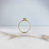 Anillo Solitario 1gr / T7 3/4 / Circon Blanco Rayas Oro Amarillo &