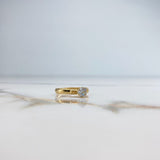 Anillo Solitario 1gr / T7 3/4 / Circon Blanco Rayas Oro Amarillo &