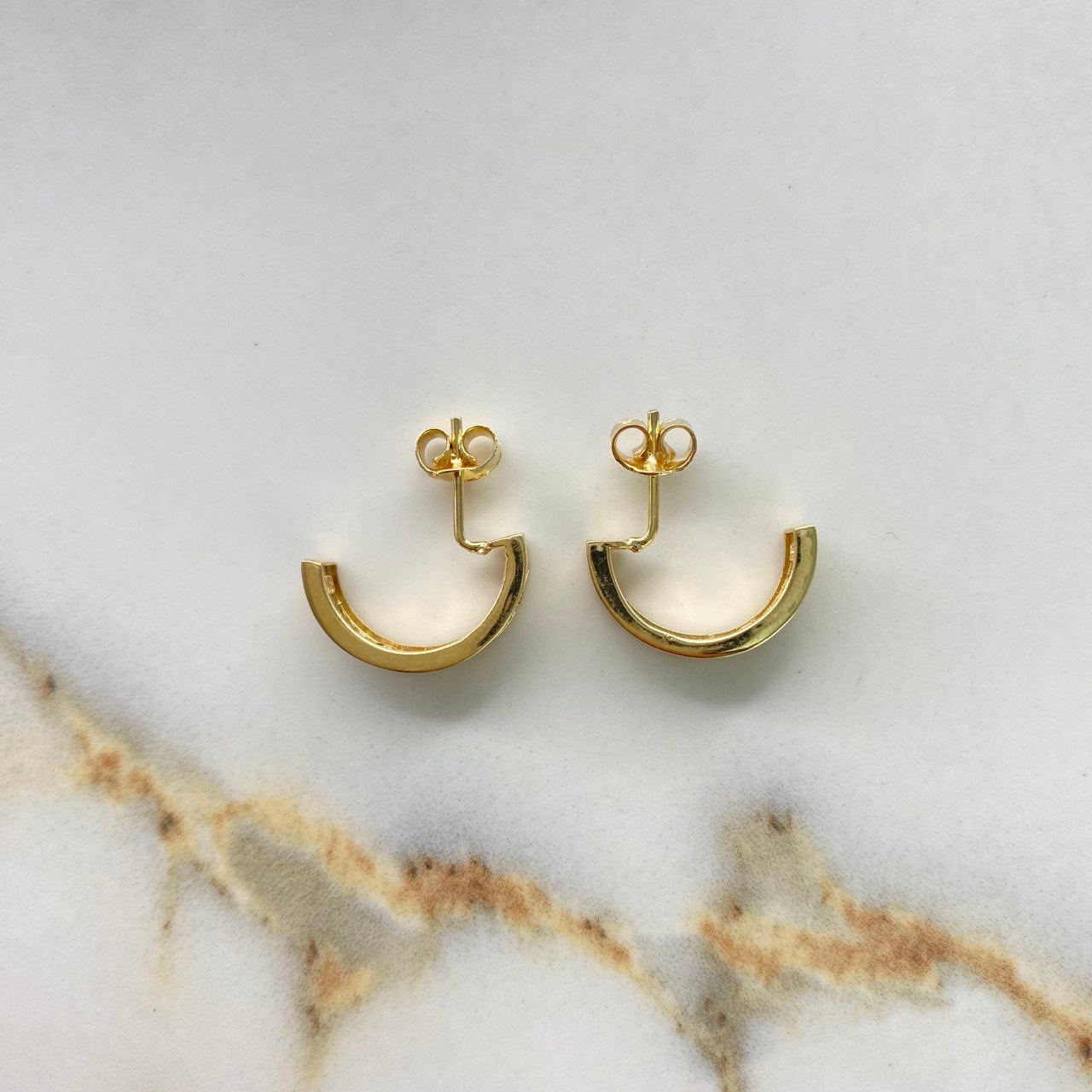 Candongas Tornillo 4.5gr / 2.7cm / Circones Blancos   Oro Amarillo &