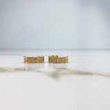 Candongas Tornillo 4.5gr / 2.7cm / Circones Blancos   Oro Amarillo &