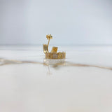 Candongas Tornillo 4.5gr / 2.7cm / Circones Blancos   Oro Amarillo &