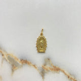 Dije Virgen de Guadalupe 1.9gr / 2.5cm / Circones Blancos Oro Amarillo &