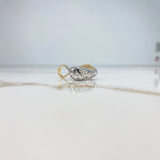 Dije Corazon  6.8gr / 3.2cm / Circones Blancos   Dos Oros Amarillo Blanco (Oferta) &