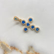 Dije Cruz Tupida 4.15gr / 3.5cm / Circones Blancos Azules Oro Amarillo &