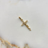 Dije Cruz Gratitud 1.4gr / 3.2cm / Circones Blancos   Oro Amarillo &