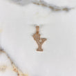 Dije Letra Y 2.6gr / 3cm / Circones Blancos   Oro Rosa &