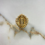 Anillo Virgen De Guadalupe 10gr / T10 1/2 / Circones Blancos Negros Oro Amarillo (Oferta) &