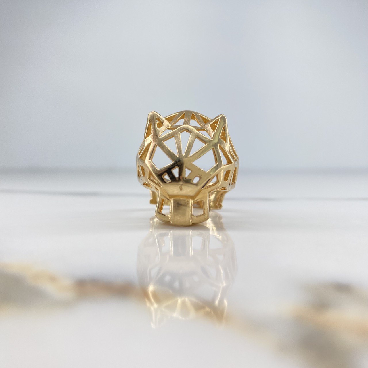 Anillo Pantera 11.7gr / T10 1/2 / Circones Negros Oro Amarillo &