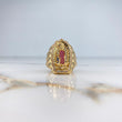 Anillo Virgen de Guadalupe Silueta 12.15gr / T11 3/4 / Circones Blancos Azules Fucsias Oro Amarillo $