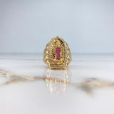 Anillo Virgen de Guadalupe Silueta 12.15gr / T11 3/4 / Circones Blancos Azules Fucsias Oro Amarillo $
