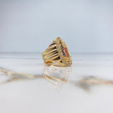 Anillo Virgen de Guadalupe Silueta 12.15gr / T11 3/4 / Circones Blancos Azules Fucsias Oro Amarillo $