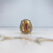 Anillo Virgen de Guadalupe 14.25gr / T9 3/4 / Circones Verdes Blancos Fucsias Tres Oros &