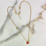 Cadena Aro Seguido Treboles 4.25gr / 45cm / 1.1mm Nacar Blancos Ámbar Rojo Oro Amarillo +4 $