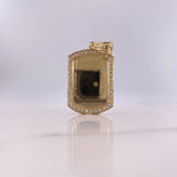 Dije Placa 13.15gr / 4.5cm / Circones Blancos Oro Amarillo $