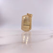 Dije Placa 12.7gr / 4.5cm / Circones Blancos Oro Amarillo $